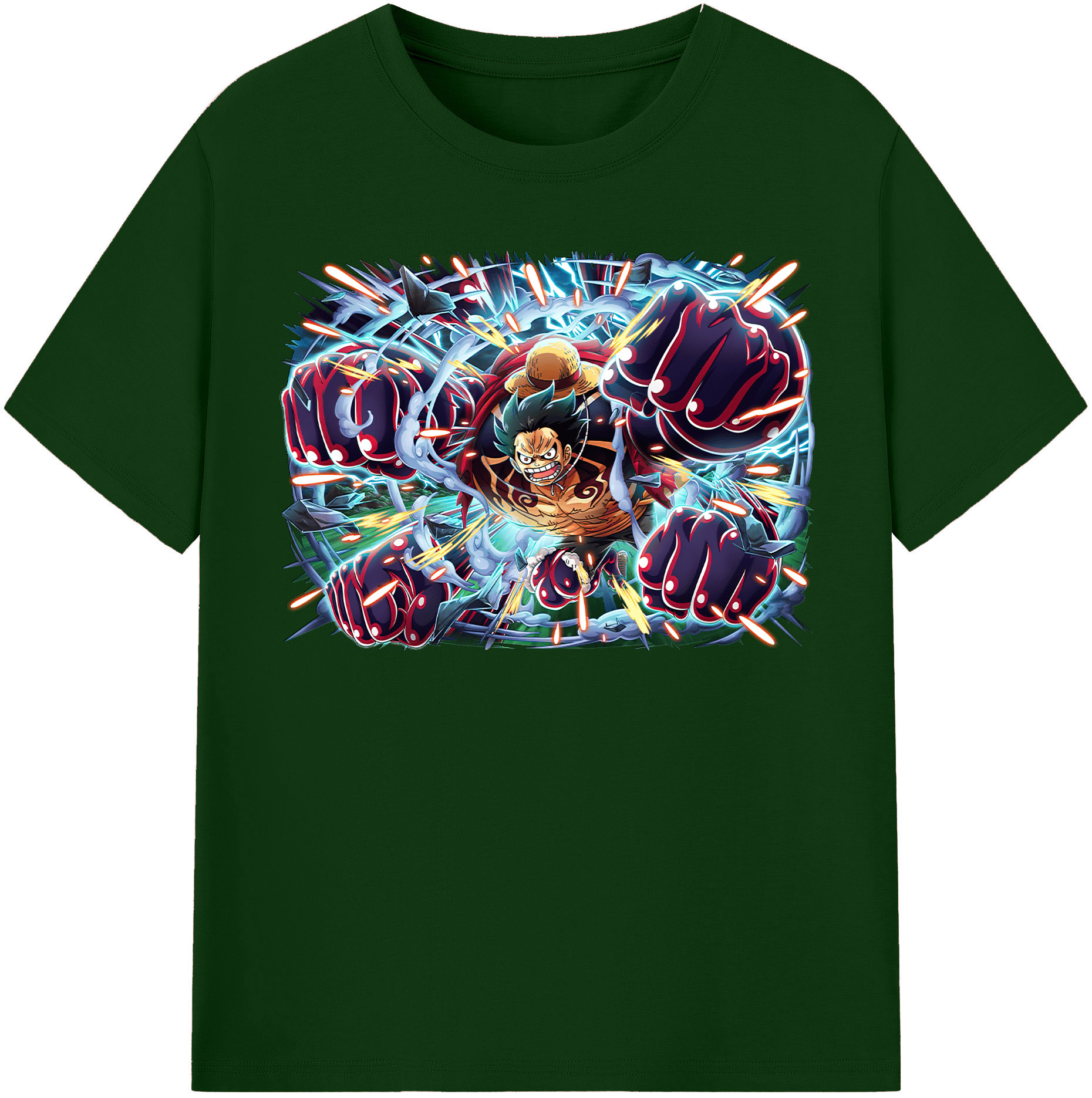 ワンピース モンキー・D・ルフィ ONE PIECE Monkey D. Luffy 綿100％半袖Tシャツ（フロントプリント）